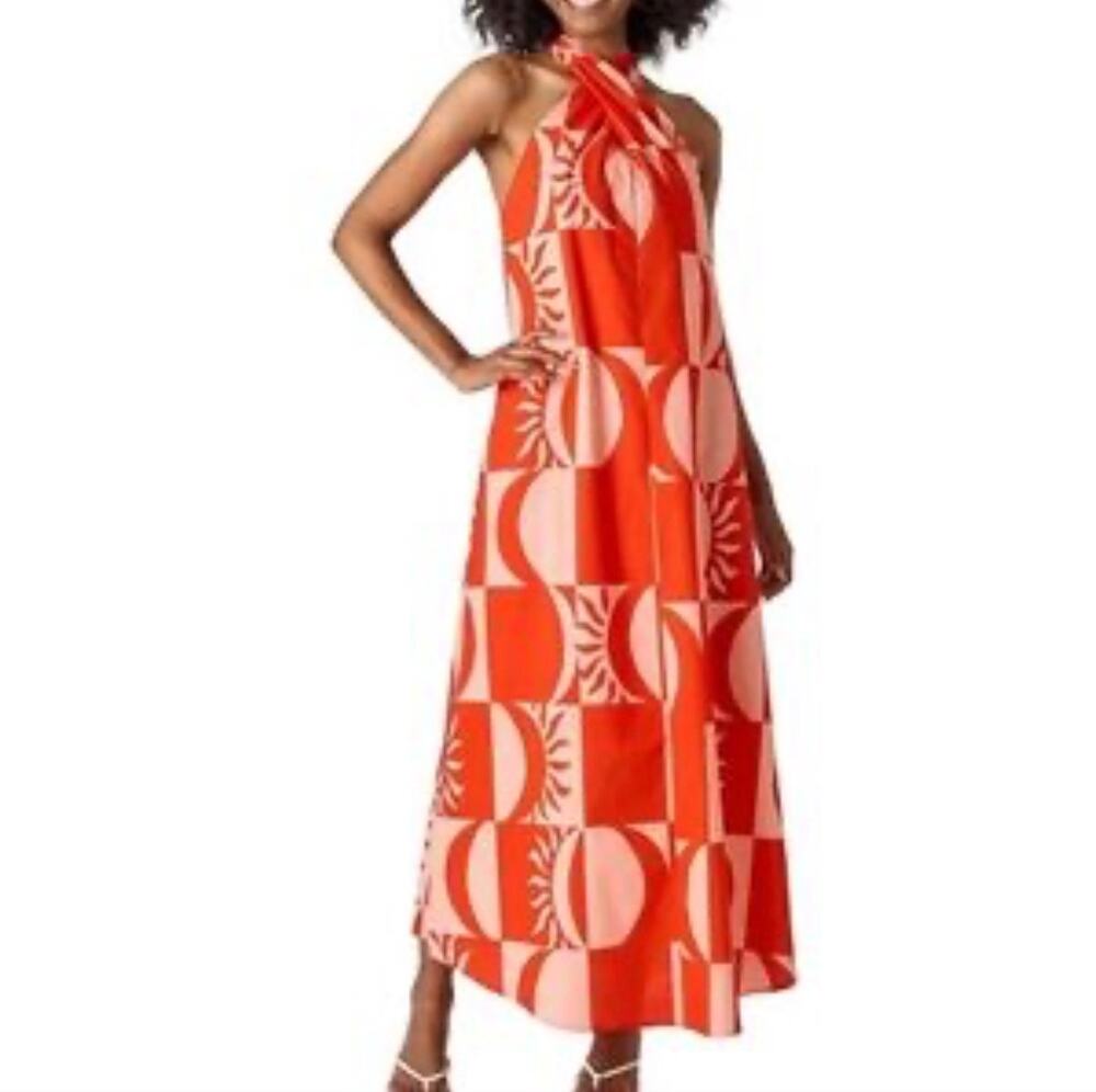 CROSBY by Mollie Burch Cleo Crisscross Halter Maxi Dress NWT